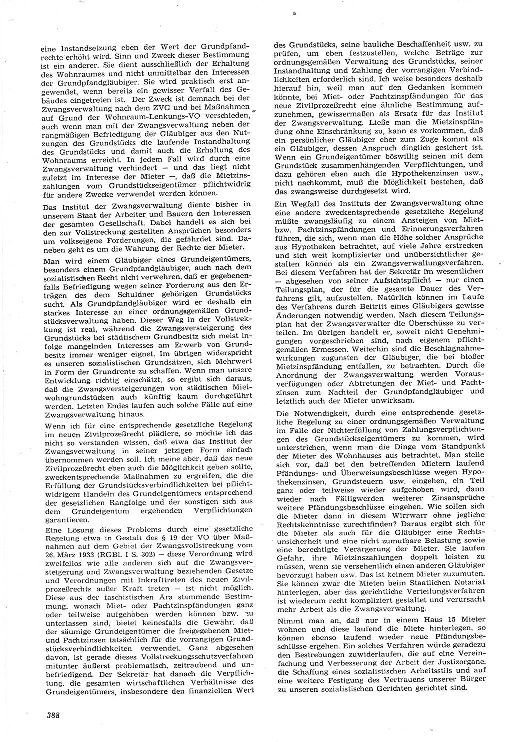 Neue Justiz (NJ), Zeitschrift für Recht und Rechtswissenschaft [Deutsche Demokratische Republik (DDR)], 15. Jahrgang 1961, Seite 388 (NJ DDR 1961, S. 388)