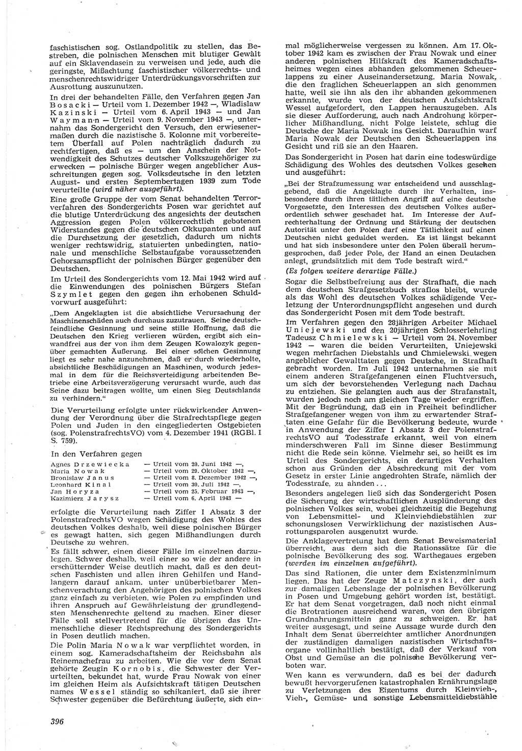 Neue Justiz (NJ), Zeitschrift für Recht und Rechtswissenschaft [Deutsche Demokratische Republik (DDR)], 15. Jahrgang 1961, Seite 396 (NJ DDR 1961, S. 396)