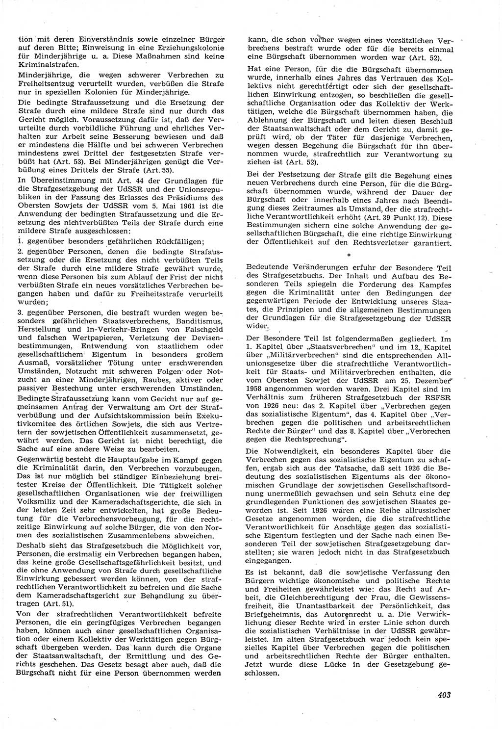 Neue Justiz (NJ), Zeitschrift für Recht und Rechtswissenschaft [Deutsche Demokratische Republik (DDR)], 15. Jahrgang 1961, Seite 403 (NJ DDR 1961, S. 403)
