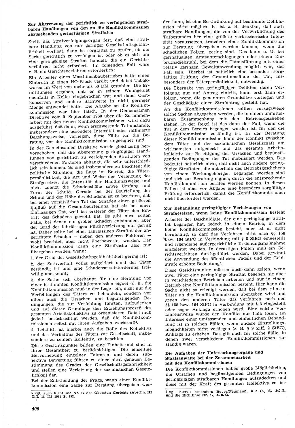 Neue Justiz (NJ), Zeitschrift für Recht und Rechtswissenschaft [Deutsche Demokratische Republik (DDR)], 15. Jahrgang 1961, Seite 406 (NJ DDR 1961, S. 406)