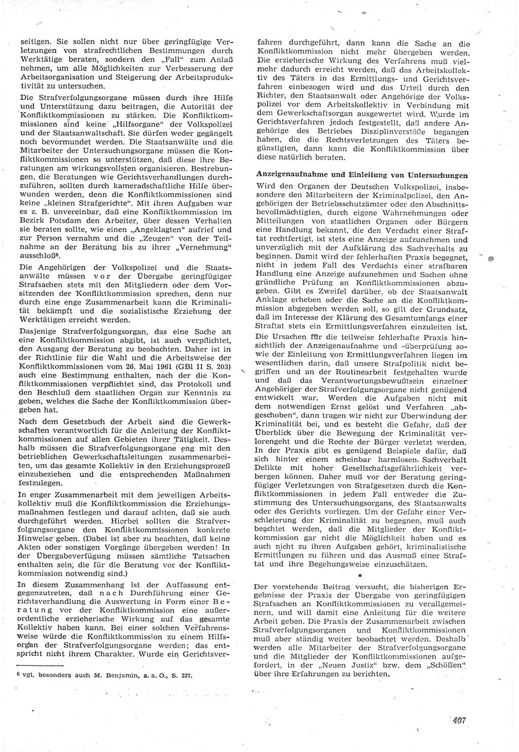 Neue Justiz (NJ), Zeitschrift für Recht und Rechtswissenschaft [Deutsche Demokratische Republik (DDR)], 15. Jahrgang 1961, Seite 407 (NJ DDR 1961, S. 407)
