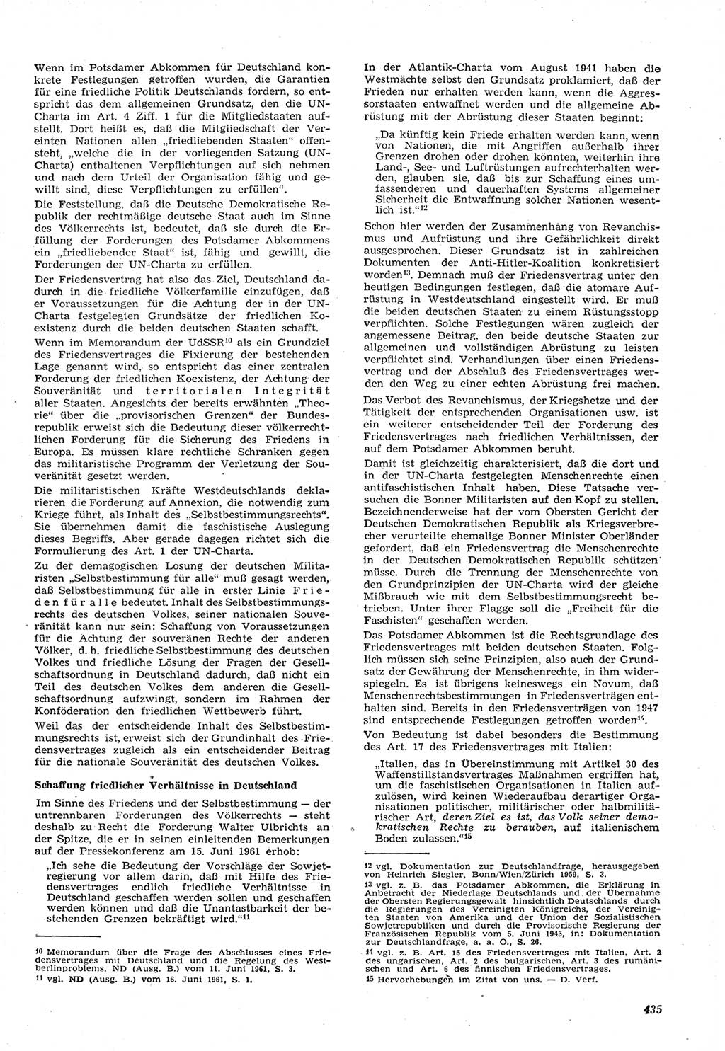 Neue Justiz (NJ), Zeitschrift für Recht und Rechtswissenschaft [Deutsche Demokratische Republik (DDR)], 15. Jahrgang 1961, Seite 435 (NJ DDR 1961, S. 435)