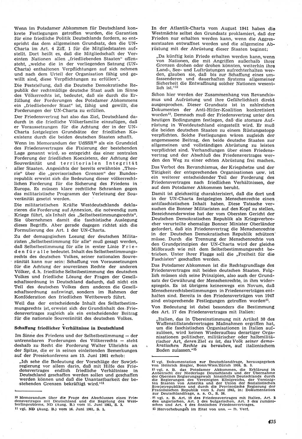 Neue Justiz (NJ), Zeitschrift für Recht und Rechtswissenschaft [Deutsche Demokratische Republik (DDR)], 15. Jahrgang 1961, Seite 435 (NJ DDR 1961, S. 435)