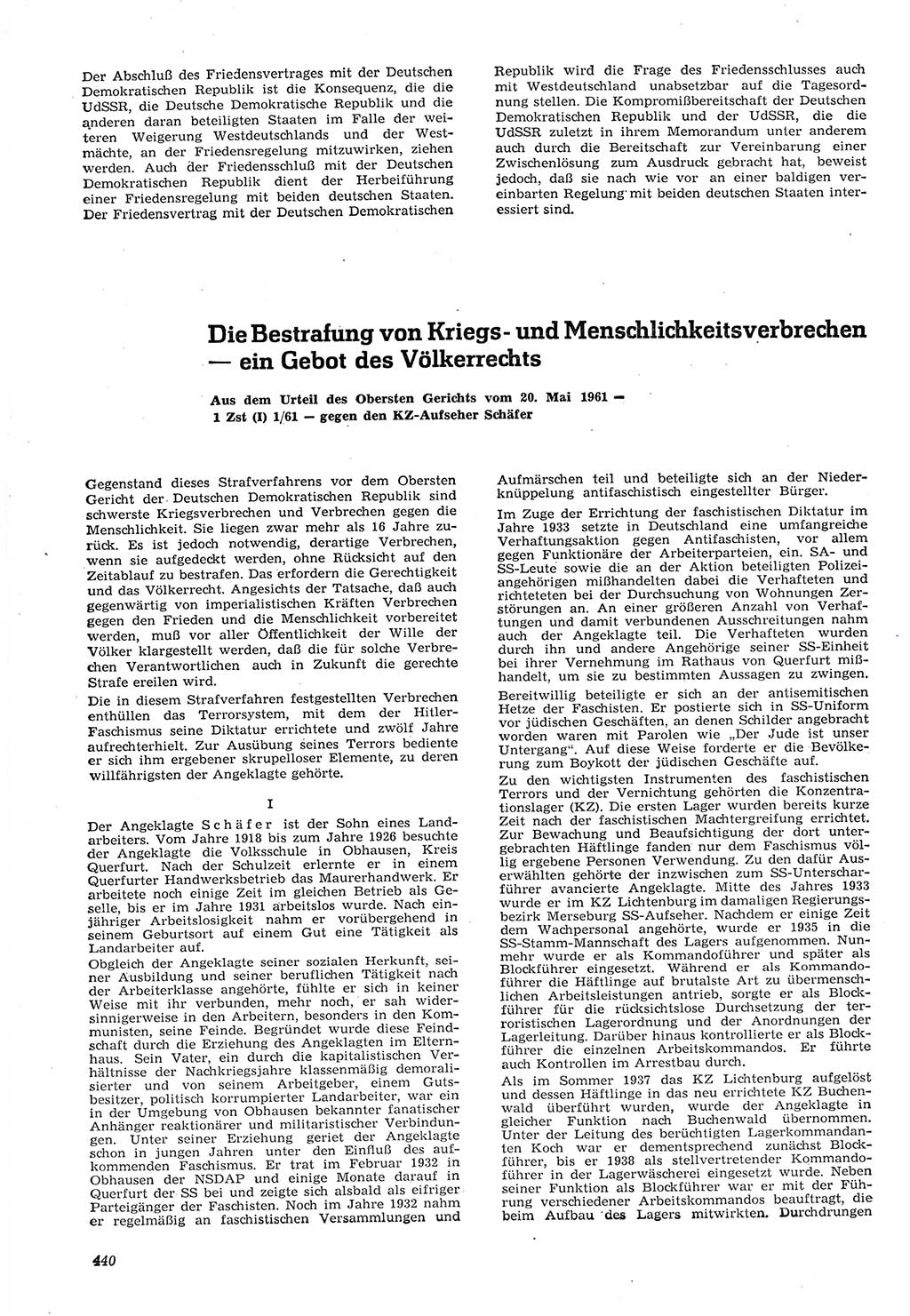 Neue Justiz (NJ), Zeitschrift für Recht und Rechtswissenschaft [Deutsche Demokratische Republik (DDR)], 15. Jahrgang 1961, Seite 440 (NJ DDR 1961, S. 440)