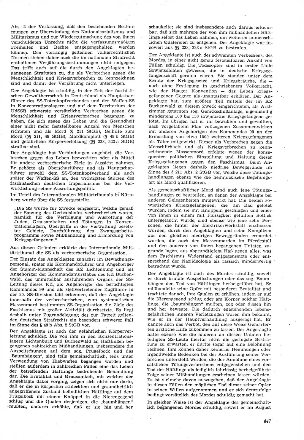 Neue Justiz (NJ), Zeitschrift für Recht und Rechtswissenschaft [Deutsche Demokratische Republik (DDR)], 15. Jahrgang 1961, Seite 447 (NJ DDR 1961, S. 447)