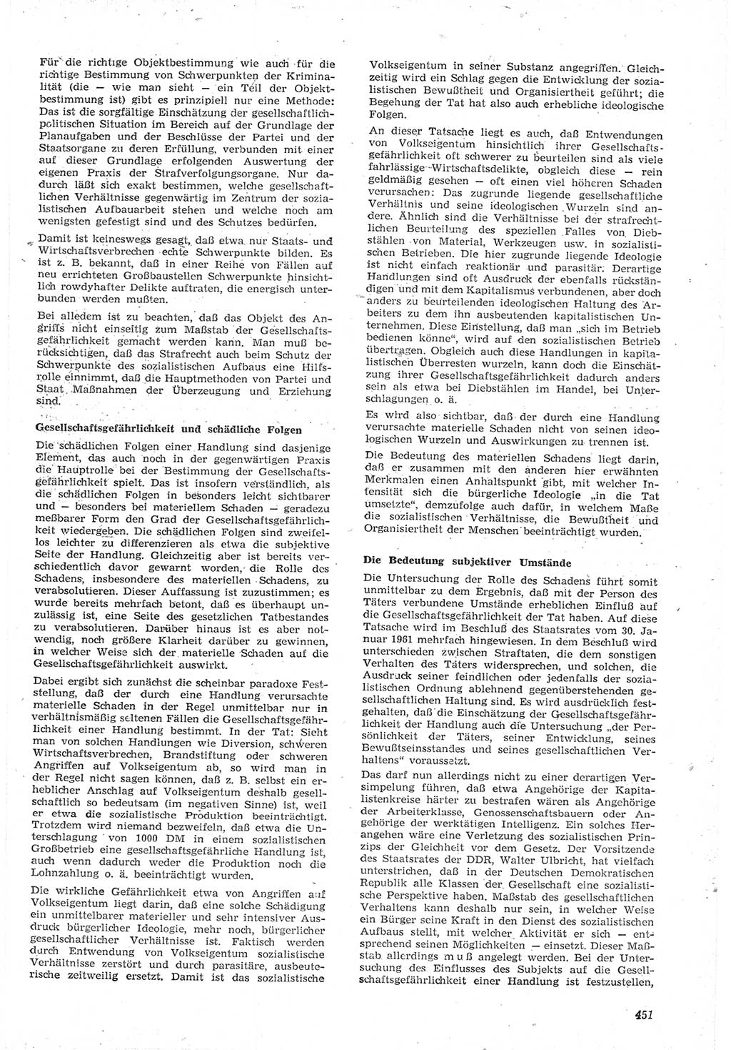 Neue Justiz (NJ), Zeitschrift für Recht und Rechtswissenschaft [Deutsche Demokratische Republik (DDR)], 15. Jahrgang 1961, Seite 451 (NJ DDR 1961, S. 451)