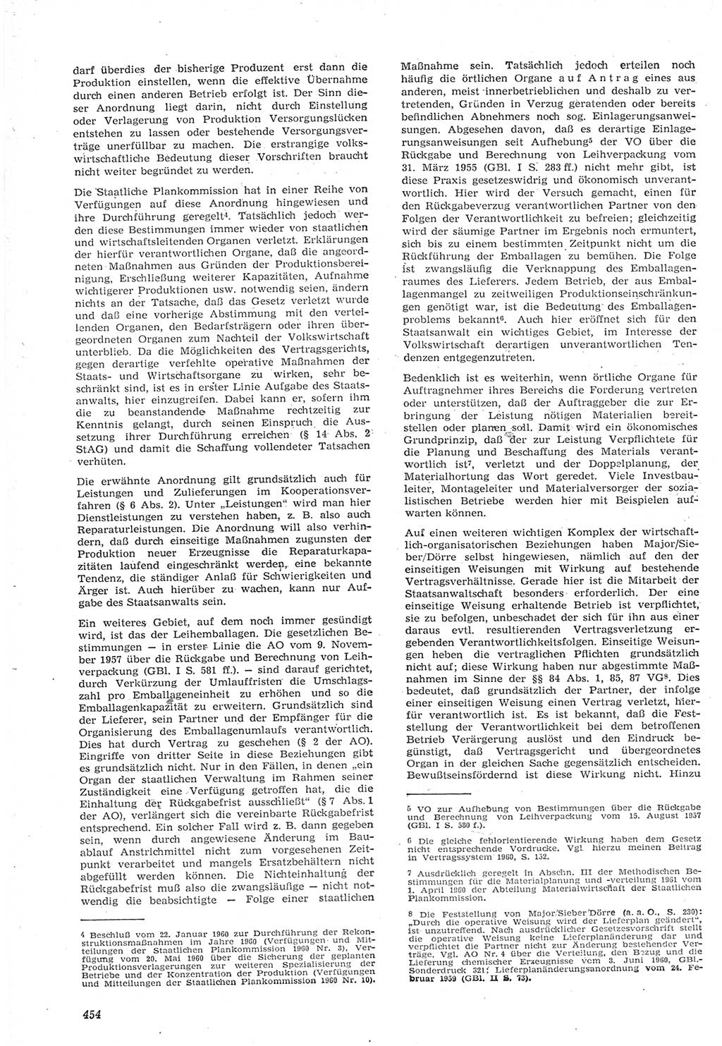 Neue Justiz (NJ), Zeitschrift für Recht und Rechtswissenschaft [Deutsche Demokratische Republik (DDR)], 15. Jahrgang 1961, Seite 454 (NJ DDR 1961, S. 454)