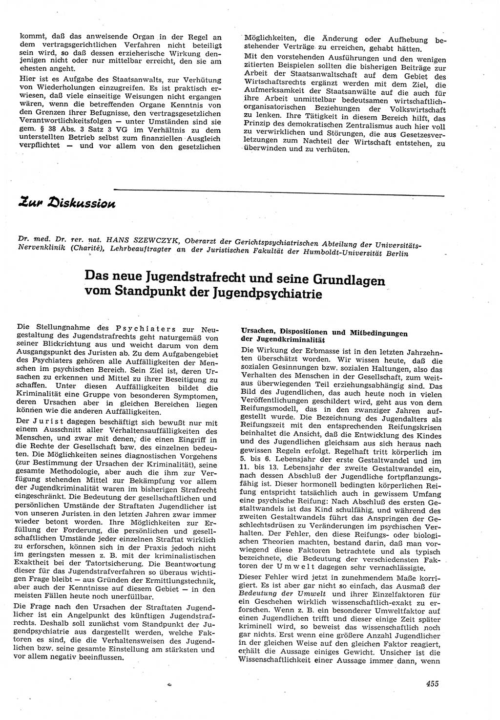 Neue Justiz (NJ), Zeitschrift für Recht und Rechtswissenschaft [Deutsche Demokratische Republik (DDR)], 15. Jahrgang 1961, Seite 455 (NJ DDR 1961, S. 455)