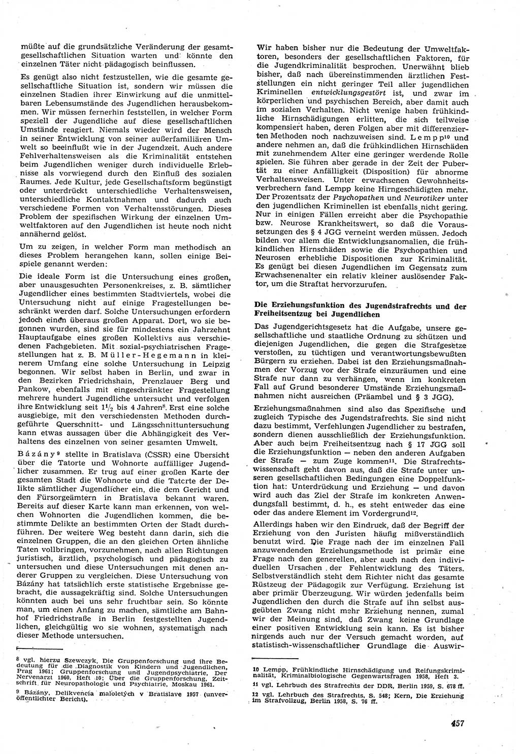 Neue Justiz (NJ), Zeitschrift für Recht und Rechtswissenschaft [Deutsche Demokratische Republik (DDR)], 15. Jahrgang 1961, Seite 457 (NJ DDR 1961, S. 457)
