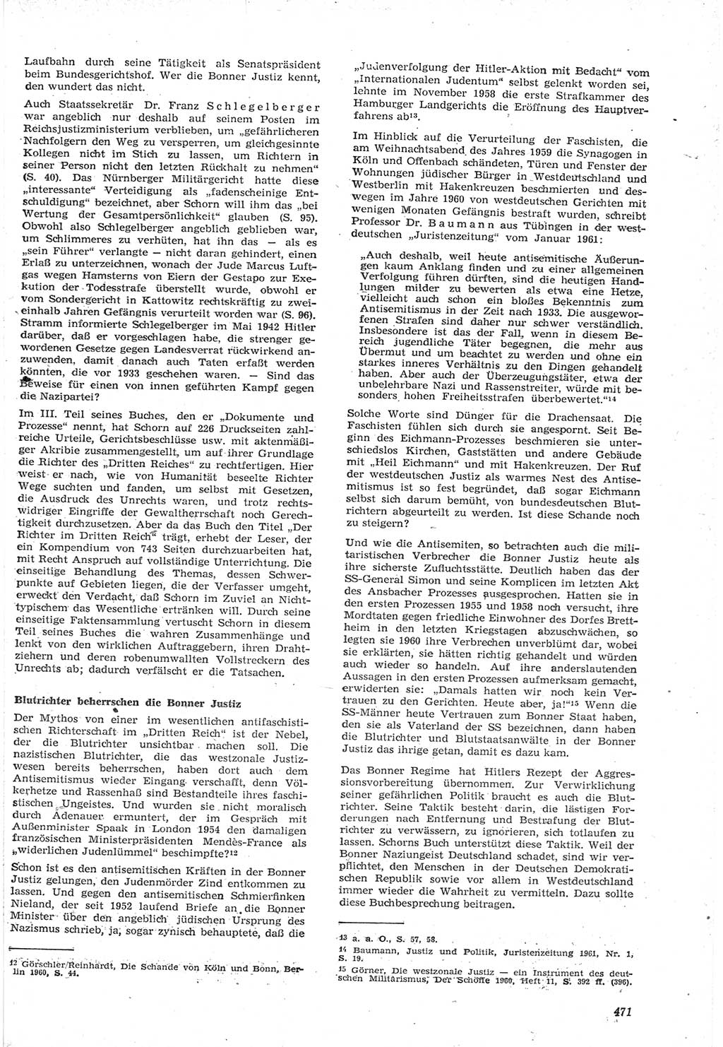 Neue Justiz (NJ), Zeitschrift für Recht und Rechtswissenschaft [Deutsche Demokratische Republik (DDR)], 15. Jahrgang 1961, Seite 471 (NJ DDR 1961, S. 471)