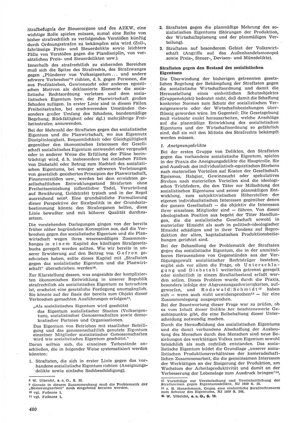 Neue Justiz (NJ), Zeitschrift für Recht und Rechtswissenschaft [Deutsche Demokratische Republik (DDR)], 15. Jahrgang 1961, Seite 480 (NJ DDR 1961, S. 480)