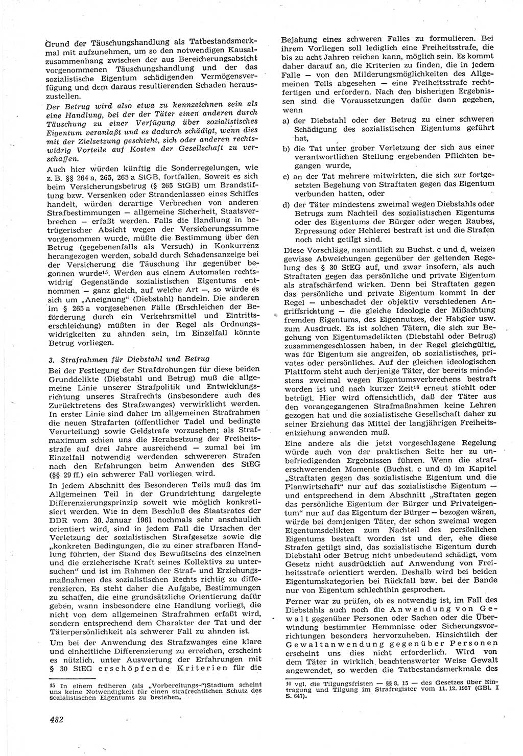 Neue Justiz (NJ), Zeitschrift für Recht und Rechtswissenschaft [Deutsche Demokratische Republik (DDR)], 15. Jahrgang 1961, Seite 482 (NJ DDR 1961, S. 482)