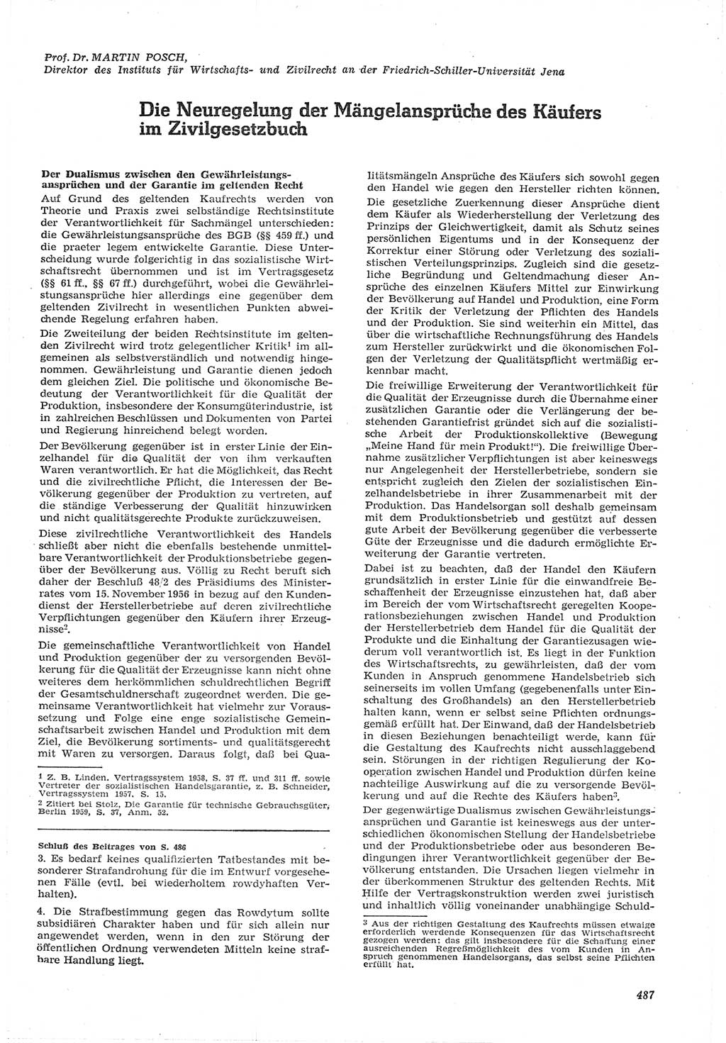 Neue Justiz (NJ), Zeitschrift für Recht und Rechtswissenschaft [Deutsche Demokratische Republik (DDR)], 15. Jahrgang 1961, Seite 487 (NJ DDR 1961, S. 487)