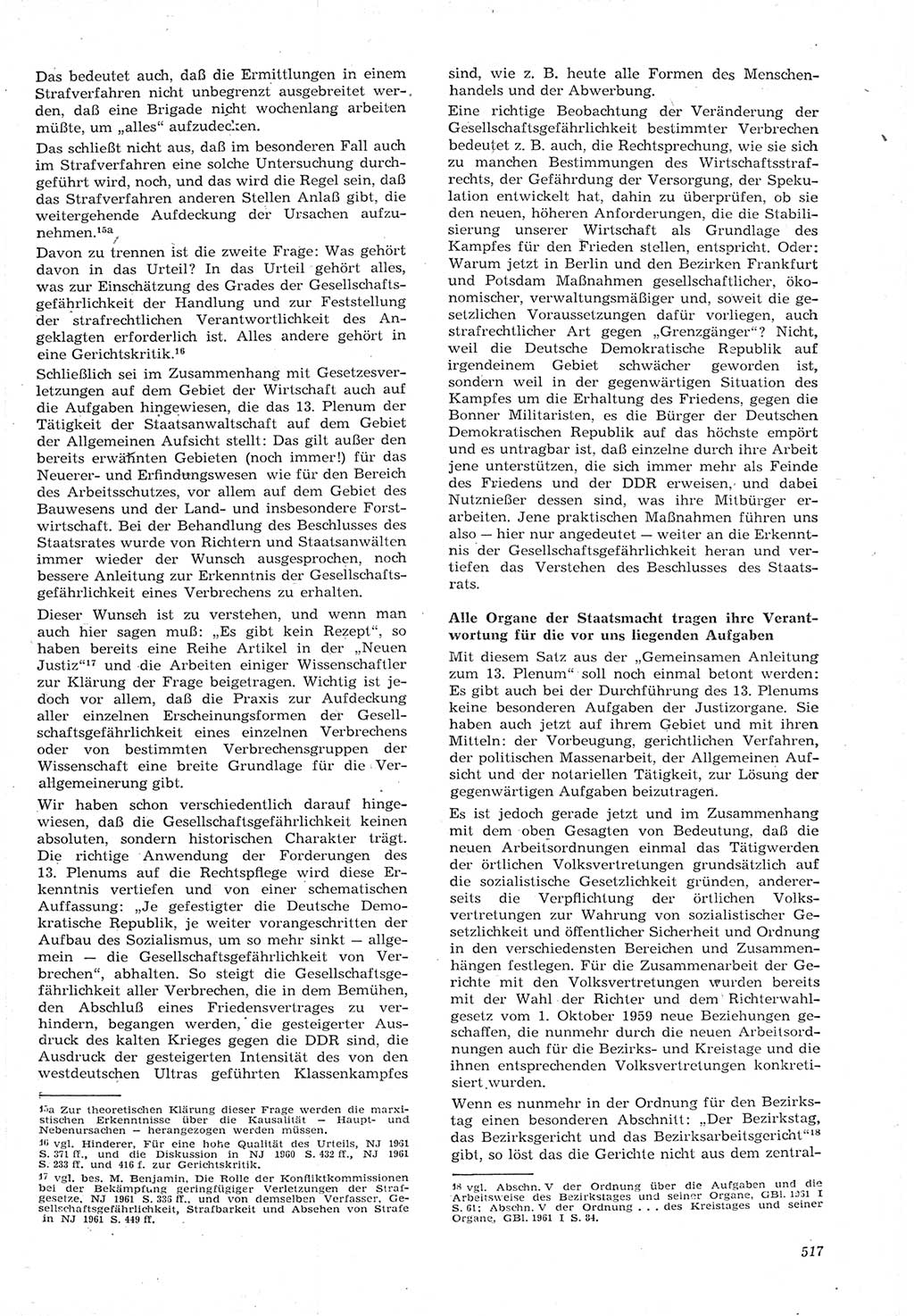 Neue Justiz (NJ), Zeitschrift für Recht und Rechtswissenschaft [Deutsche Demokratische Republik (DDR)], 15. Jahrgang 1961, Seite 517 (NJ DDR 1961, S. 517)