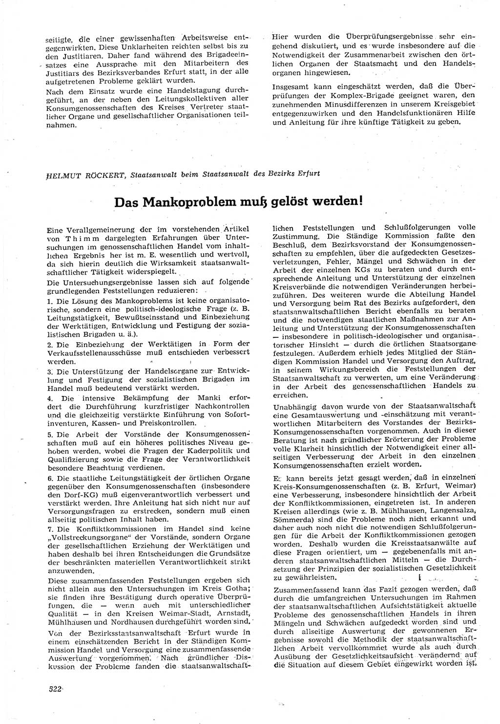 Neue Justiz (NJ), Zeitschrift für Recht und Rechtswissenschaft [Deutsche Demokratische Republik (DDR)], 15. Jahrgang 1961, Seite 522 (NJ DDR 1961, S. 522)