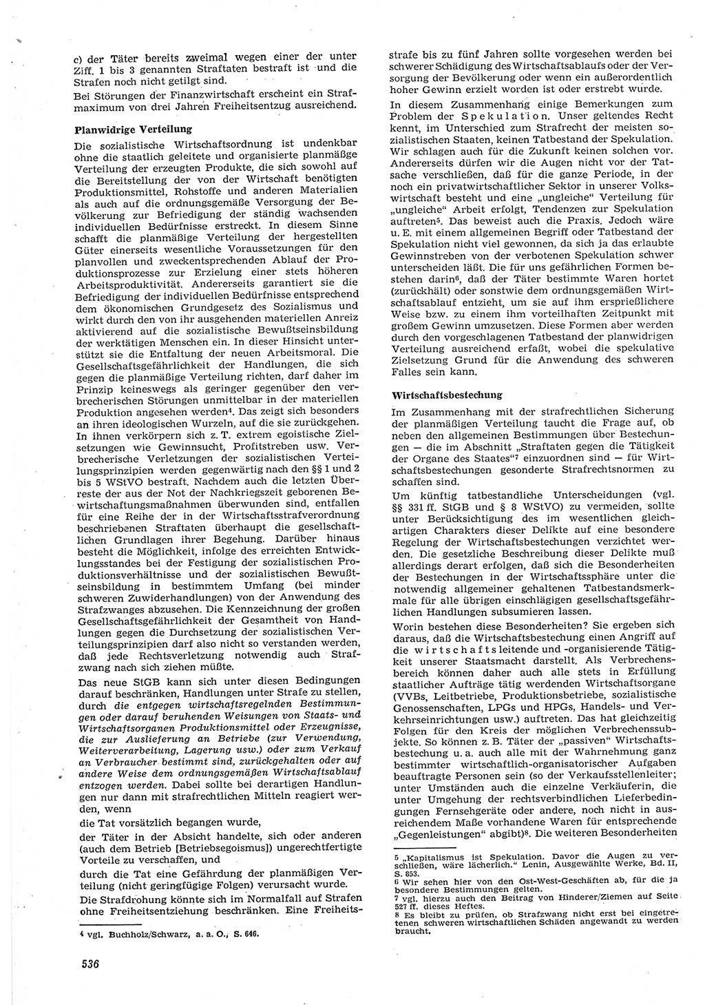 Neue Justiz (NJ), Zeitschrift für Recht und Rechtswissenschaft [Deutsche Demokratische Republik (DDR)], 15. Jahrgang 1961, Seite 536 (NJ DDR 1961, S. 536)
