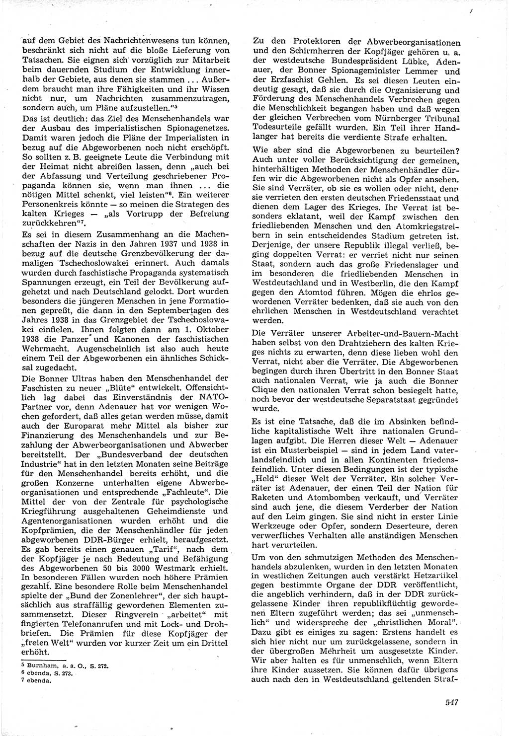 Neue Justiz (NJ), Zeitschrift für Recht und Rechtswissenschaft [Deutsche Demokratische Republik (DDR)], 15. Jahrgang 1961, Seite 547 (NJ DDR 1961, S. 547)