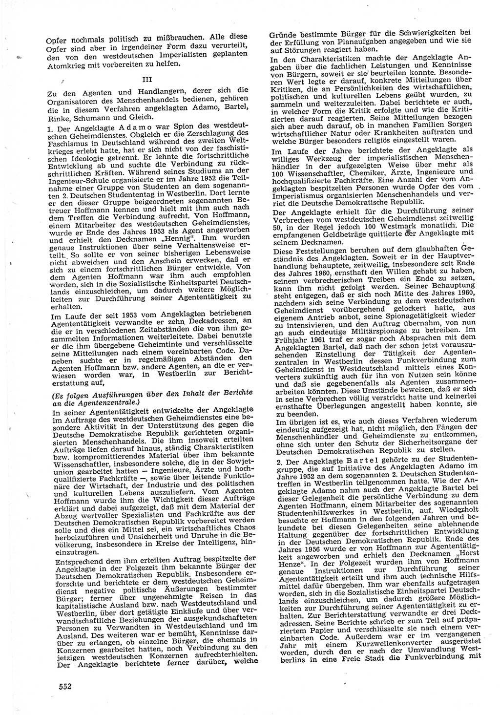 Neue Justiz (NJ), Zeitschrift für Recht und Rechtswissenschaft [Deutsche Demokratische Republik (DDR)], 15. Jahrgang 1961, Seite 552 (NJ DDR 1961, S. 552)