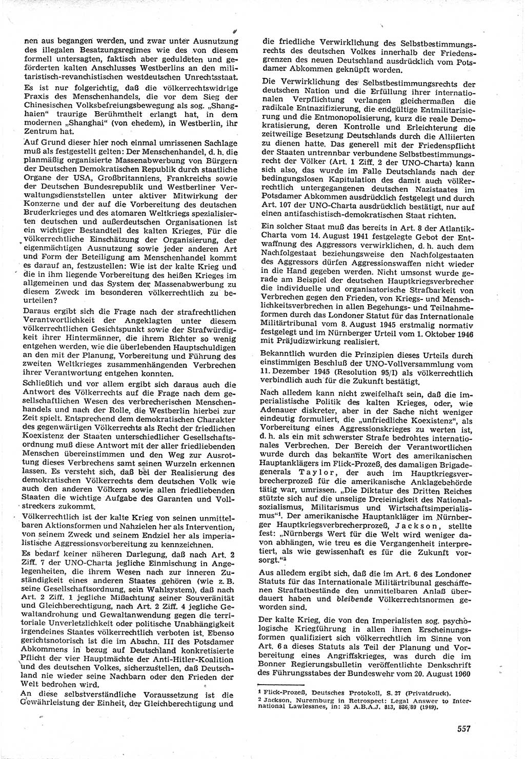 Neue Justiz (NJ), Zeitschrift für Recht und Rechtswissenschaft [Deutsche Demokratische Republik (DDR)], 15. Jahrgang 1961, Seite 557 (NJ DDR 1961, S. 557)