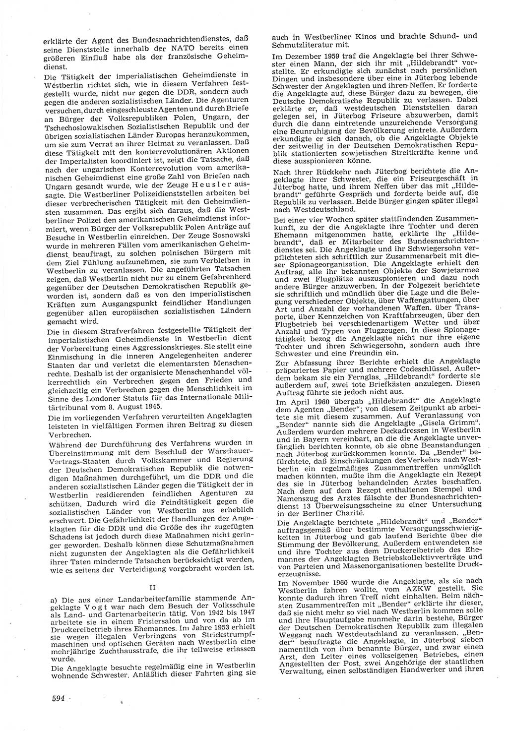 Neue Justiz (NJ), Zeitschrift für Recht und Rechtswissenschaft [Deutsche Demokratische Republik (DDR)], 15. Jahrgang 1961, Seite 594 (NJ DDR 1961, S. 594)