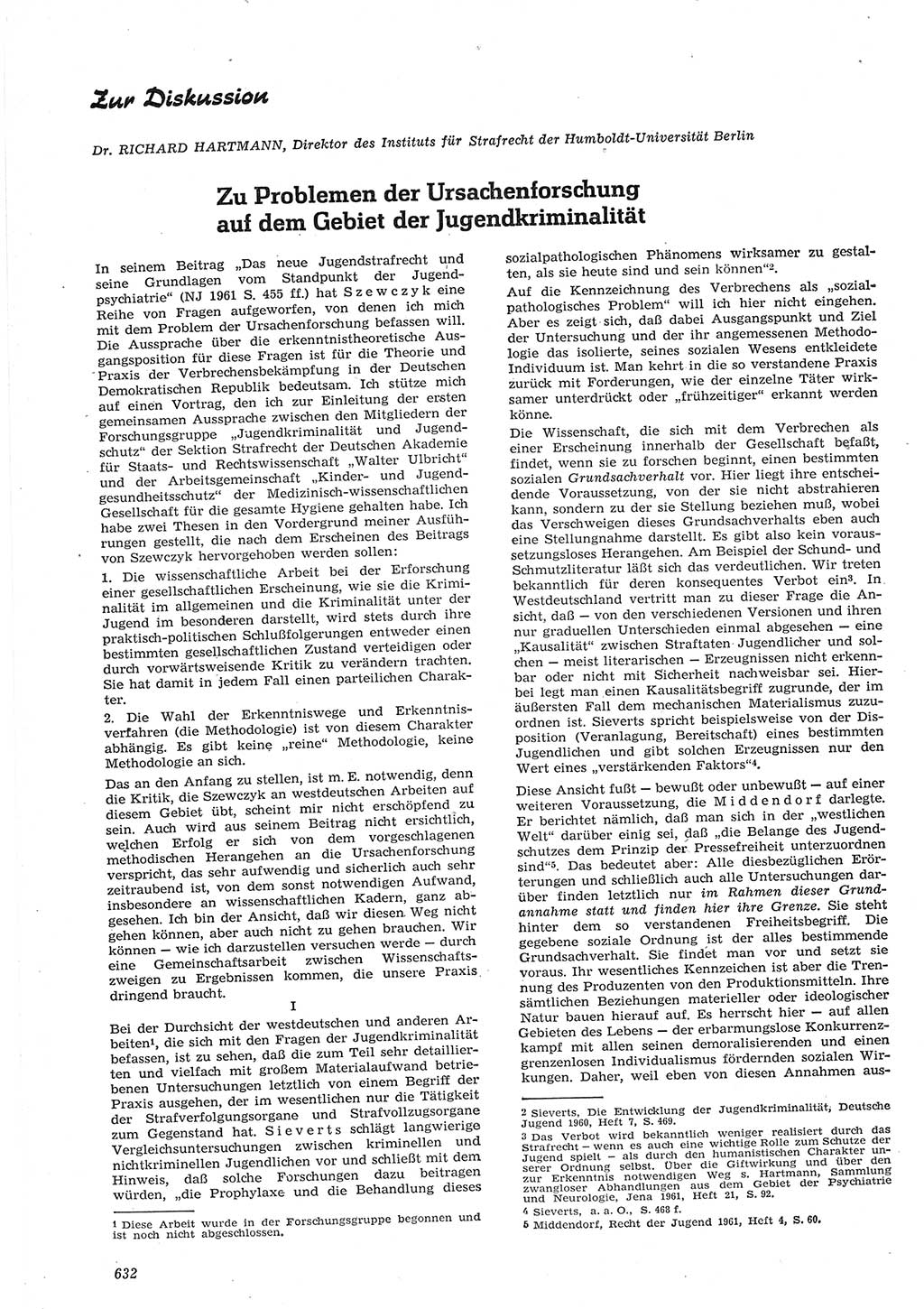 Neue Justiz (NJ), Zeitschrift für Recht und Rechtswissenschaft [Deutsche Demokratische Republik (DDR)], 15. Jahrgang 1961, Seite 632 (NJ DDR 1961, S. 632)