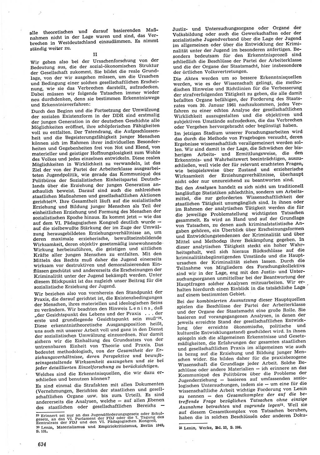 Neue Justiz (NJ), Zeitschrift für Recht und Rechtswissenschaft [Deutsche Demokratische Republik (DDR)], 15. Jahrgang 1961, Seite 634 (NJ DDR 1961, S. 634)