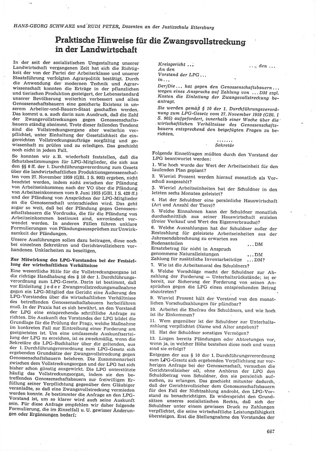 Neue Justiz (NJ), Zeitschrift für Recht und Rechtswissenschaft [Deutsche Demokratische Republik (DDR)], 15. Jahrgang 1961, Seite 667 (NJ DDR 1961, S. 667)