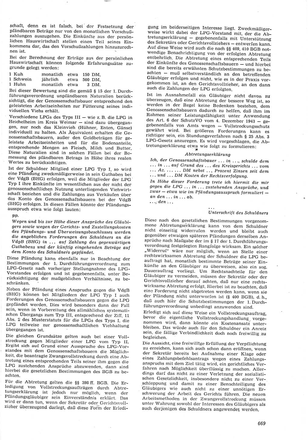 Neue Justiz (NJ), Zeitschrift für Recht und Rechtswissenschaft [Deutsche Demokratische Republik (DDR)], 15. Jahrgang 1961, Seite 669 (NJ DDR 1961, S. 669)