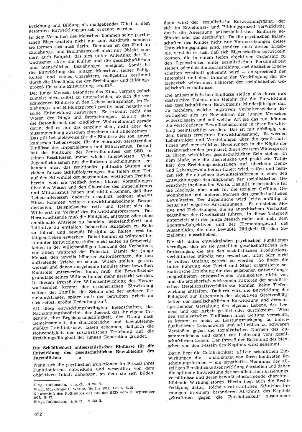 Neue Justiz (NJ), Zeitschrift für Recht und Rechtswissenschaft [Deutsche Demokratische Republik (DDR)], 15. Jahrgang 1961, Seite 672 (NJ DDR 1961, S. 672)
