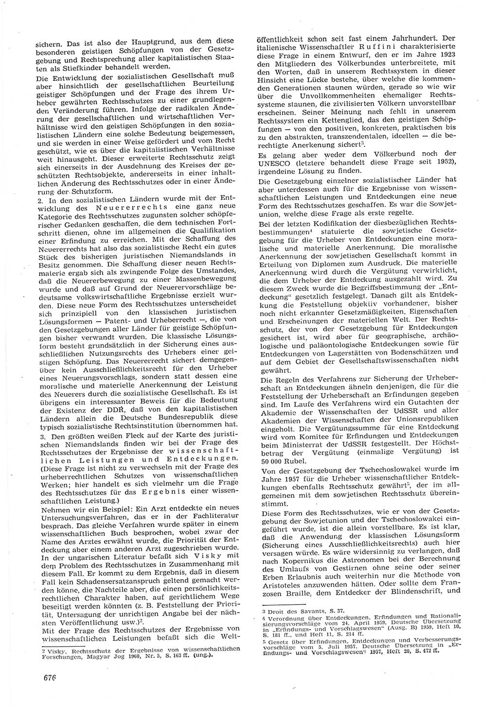 Neue Justiz (NJ), Zeitschrift für Recht und Rechtswissenschaft [Deutsche Demokratische Republik (DDR)], 15. Jahrgang 1961, Seite 676 (NJ DDR 1961, S. 676)