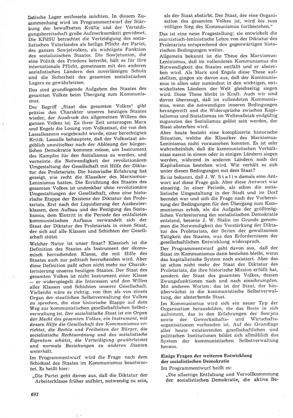 Neue Justiz (NJ), Zeitschrift für Recht und Rechtswissenschaft [Deutsche Demokratische Republik (DDR)], 15. Jahrgang 1961, Seite 692 (NJ DDR 1961, S. 692)