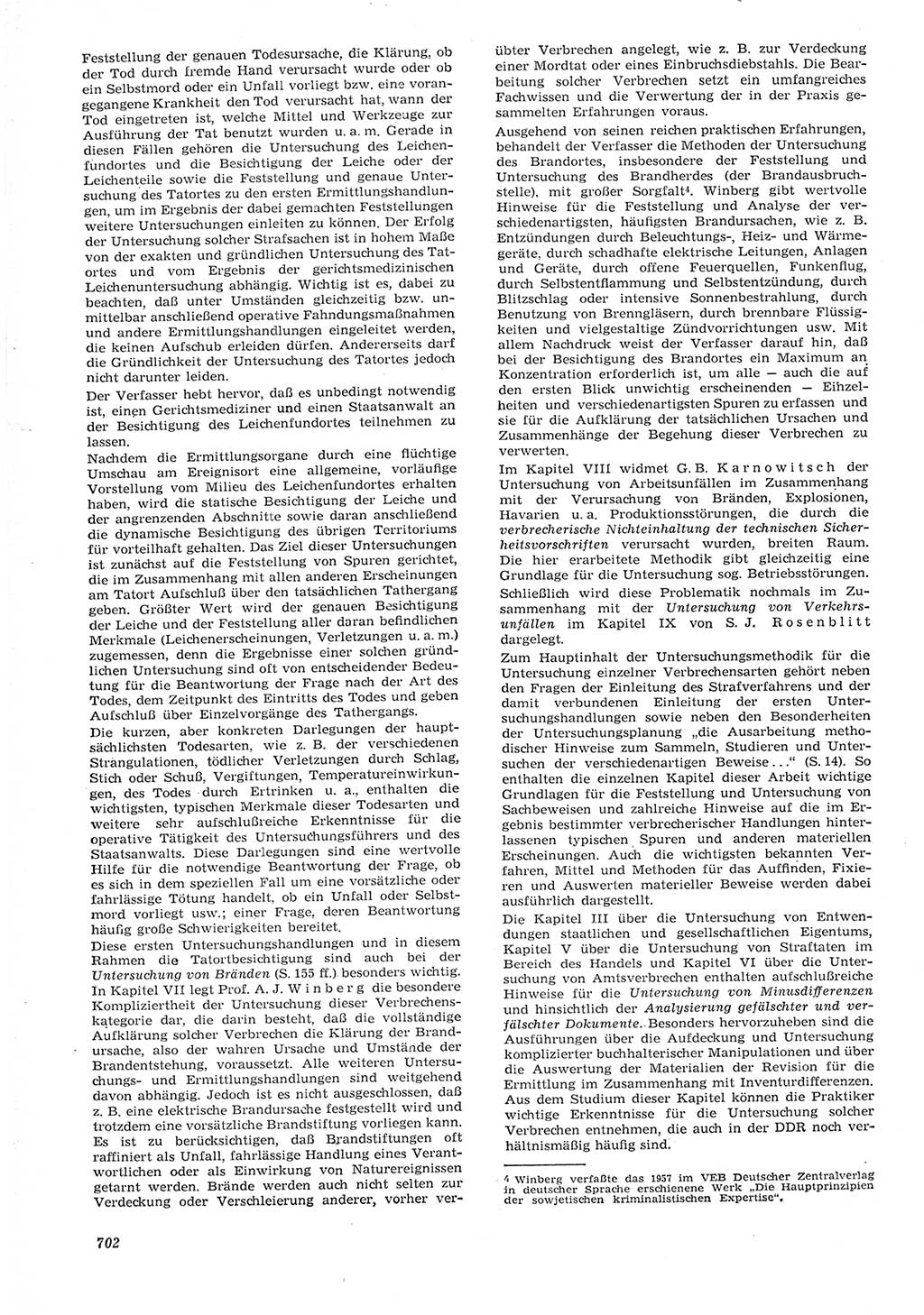 Neue Justiz (NJ), Zeitschrift für Recht und Rechtswissenschaft [Deutsche Demokratische Republik (DDR)], 15. Jahrgang 1961, Seite 702 (NJ DDR 1961, S. 702)