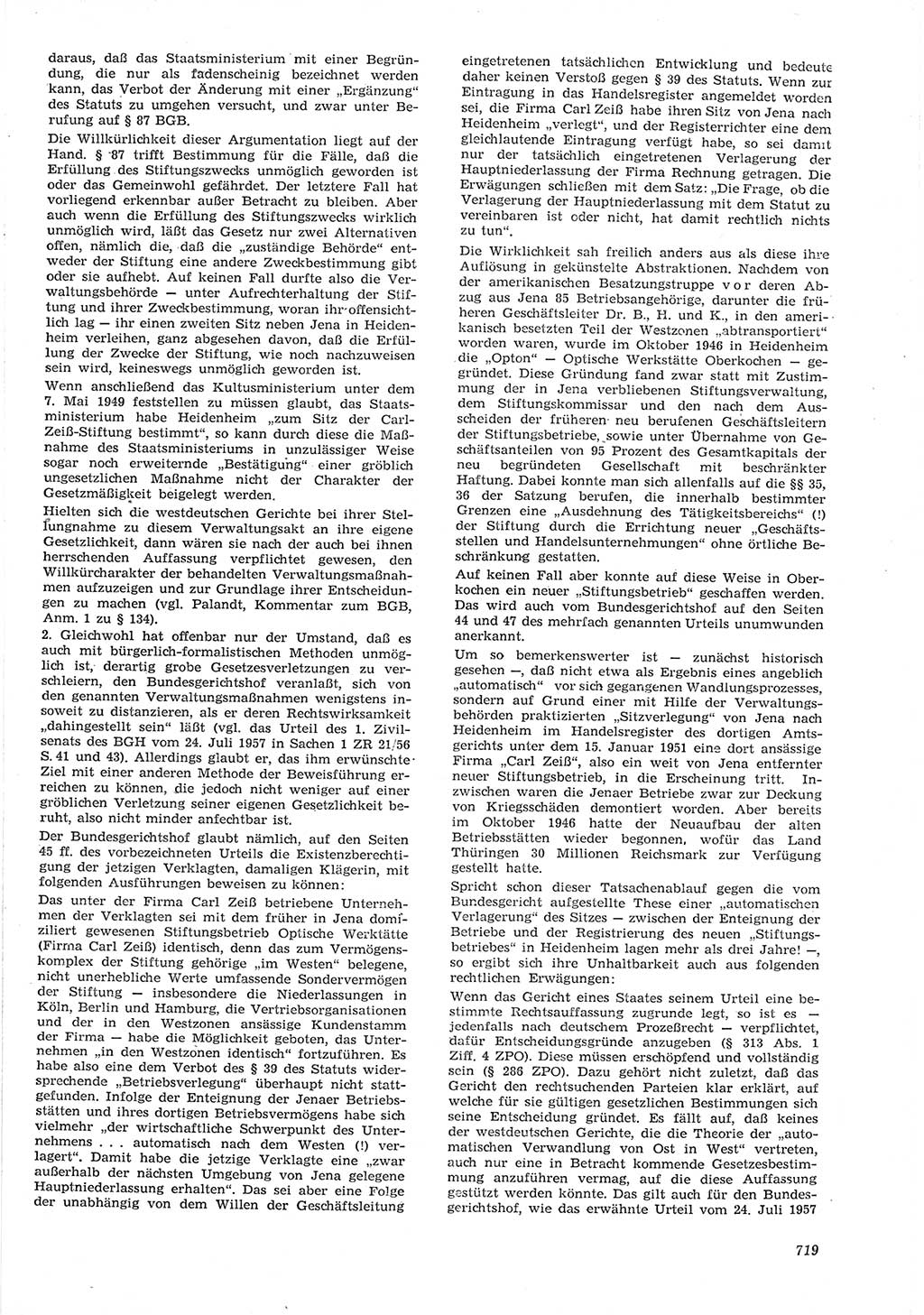 Neue Justiz (NJ), Zeitschrift für Recht und Rechtswissenschaft [Deutsche Demokratische Republik (DDR)], 15. Jahrgang 1961, Seite 719 (NJ DDR 1961, S. 719)