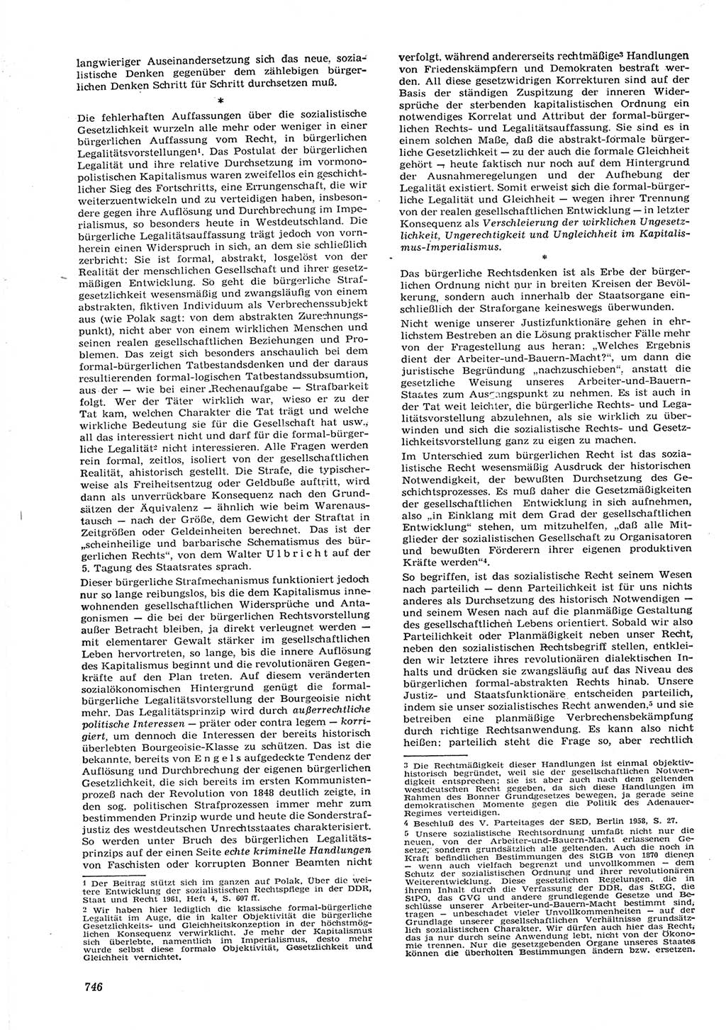 Neue Justiz (NJ), Zeitschrift für Recht und Rechtswissenschaft [Deutsche Demokratische Republik (DDR)], 15. Jahrgang 1961, Seite 746 (NJ DDR 1961, S. 746)