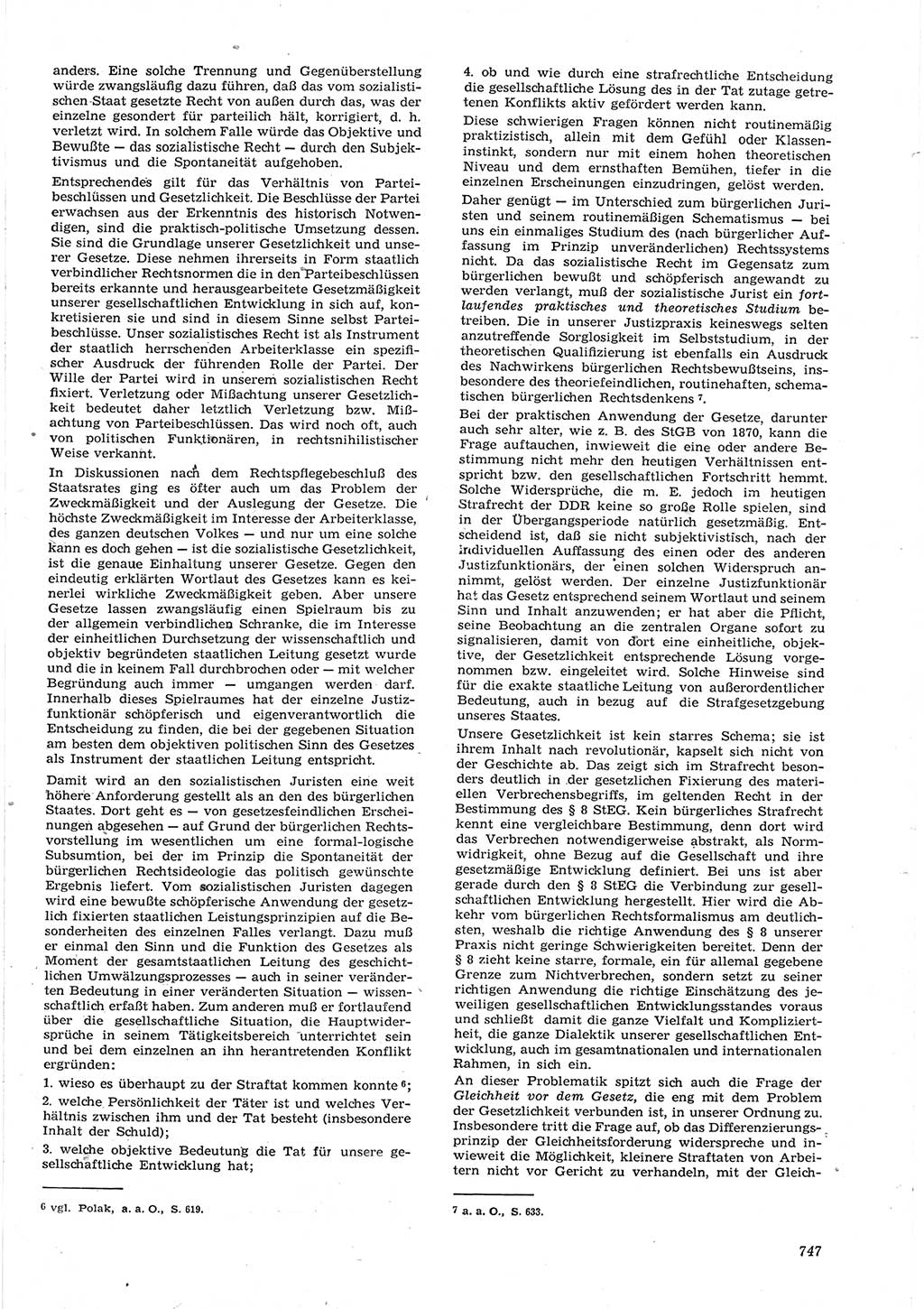Neue Justiz (NJ), Zeitschrift für Recht und Rechtswissenschaft [Deutsche Demokratische Republik (DDR)], 15. Jahrgang 1961, Seite 747 (NJ DDR 1961, S. 747)