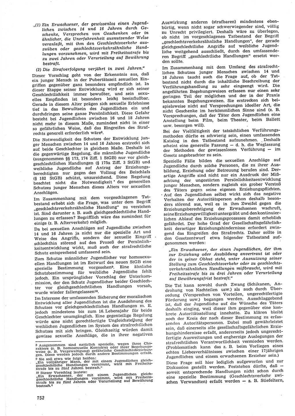 Neue Justiz (NJ), Zeitschrift für Recht und Rechtswissenschaft [Deutsche Demokratische Republik (DDR)], 15. Jahrgang 1961, Seite 752 (NJ DDR 1961, S. 752)