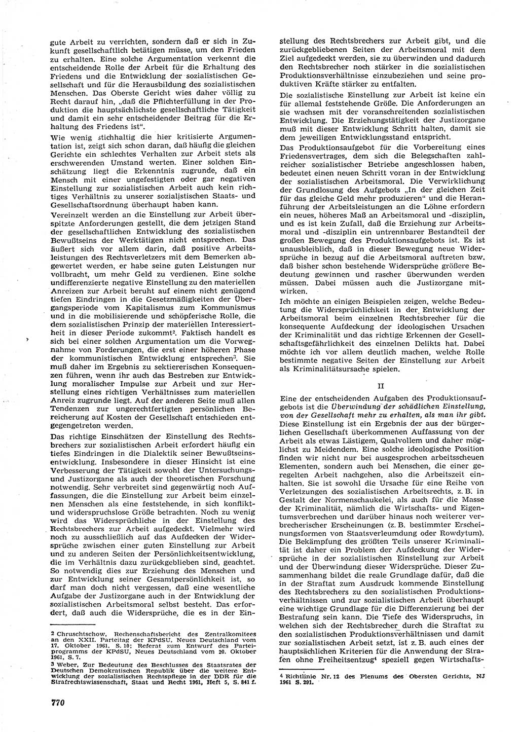 Neue Justiz (NJ), Zeitschrift für Recht und Rechtswissenschaft [Deutsche Demokratische Republik (DDR)], 15. Jahrgang 1961, Seite 770 (NJ DDR 1961, S. 770)