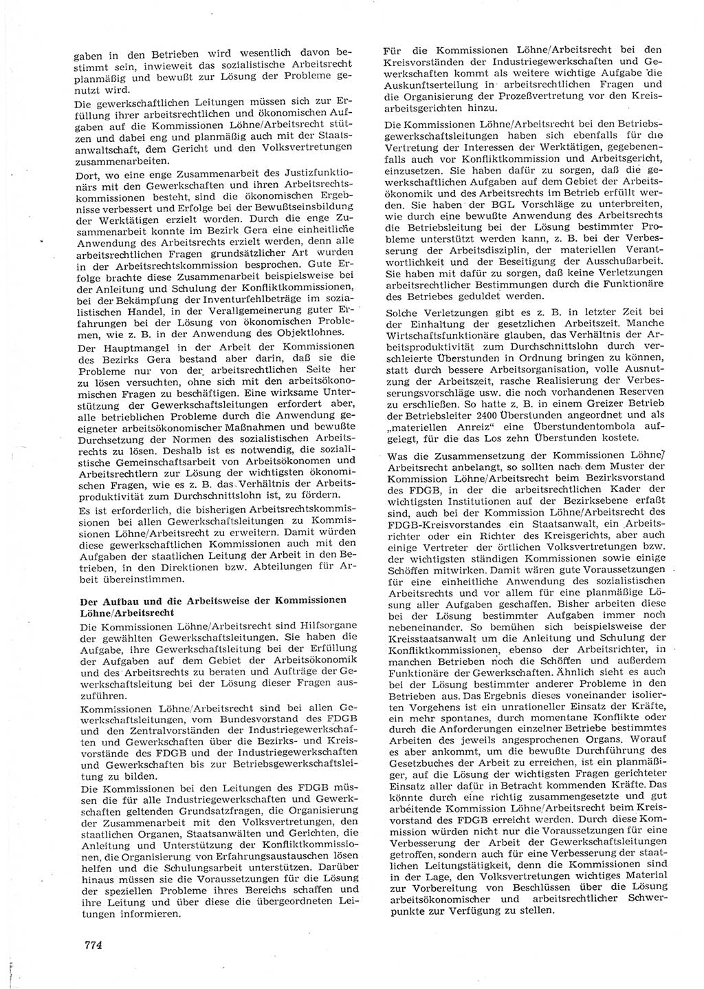 Neue Justiz (NJ), Zeitschrift für Recht und Rechtswissenschaft [Deutsche Demokratische Republik (DDR)], 15. Jahrgang 1961, Seite 774 (NJ DDR 1961, S. 774)