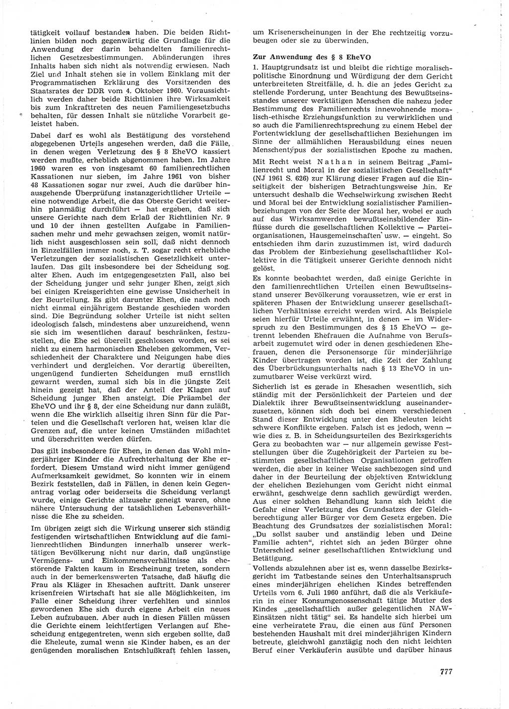 Neue Justiz (NJ), Zeitschrift für Recht und Rechtswissenschaft [Deutsche Demokratische Republik (DDR)], 15. Jahrgang 1961, Seite 777 (NJ DDR 1961, S. 777)