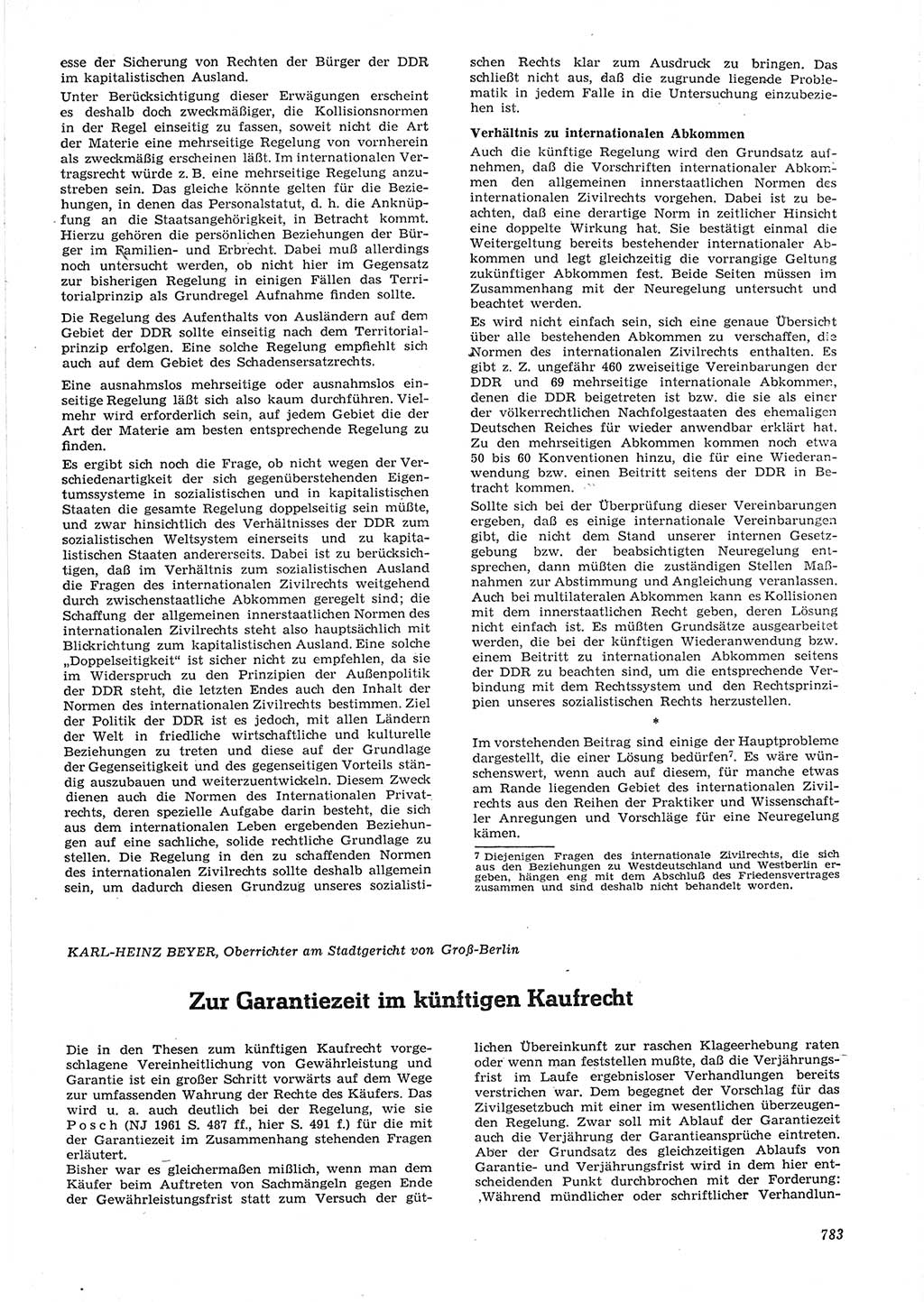 Neue Justiz (NJ), Zeitschrift für Recht und Rechtswissenschaft [Deutsche Demokratische Republik (DDR)], 15. Jahrgang 1961, Seite 783 (NJ DDR 1961, S. 783)