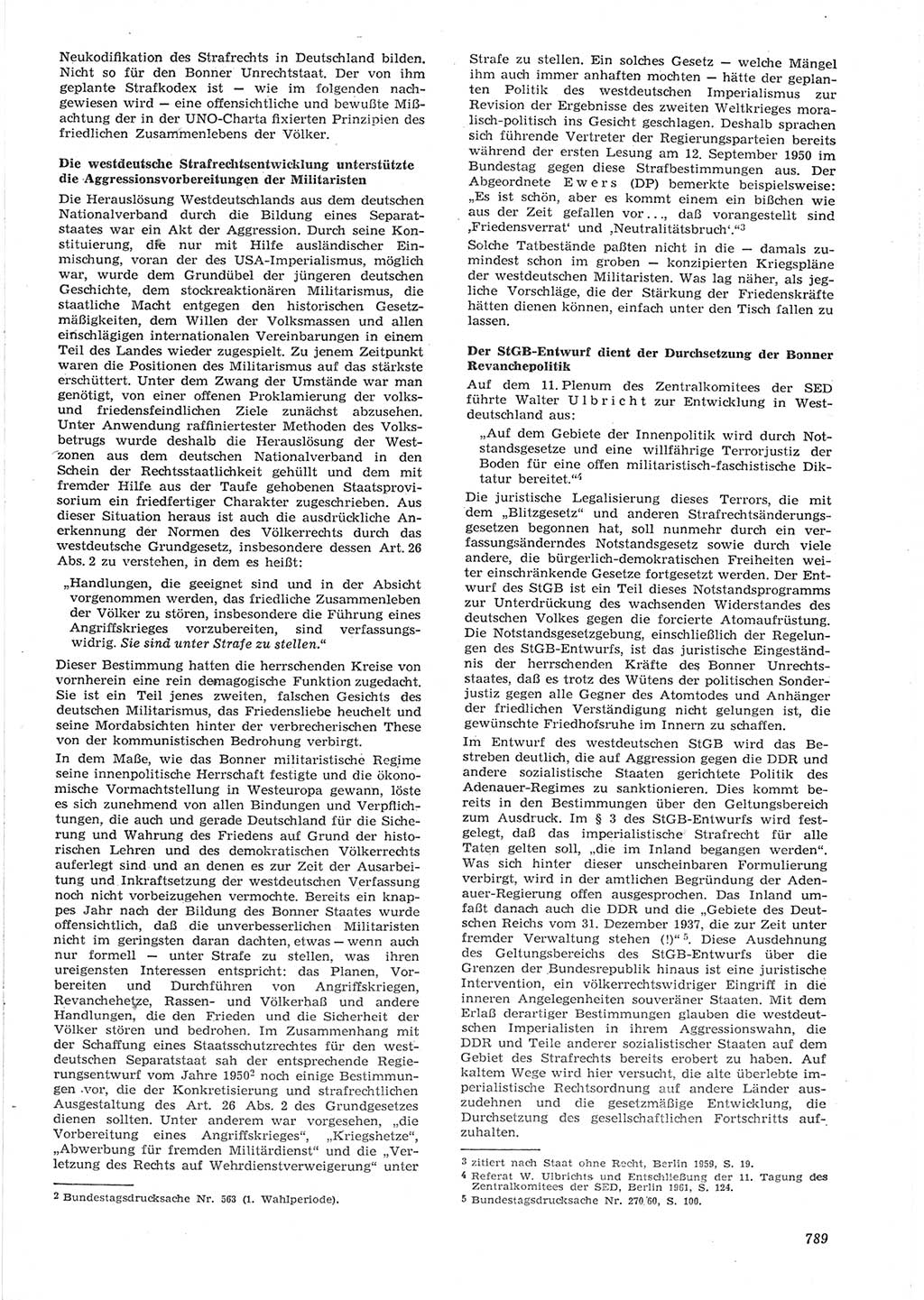 Neue Justiz (NJ), Zeitschrift für Recht und Rechtswissenschaft [Deutsche Demokratische Republik (DDR)], 15. Jahrgang 1961, Seite 789 (NJ DDR 1961, S. 789)