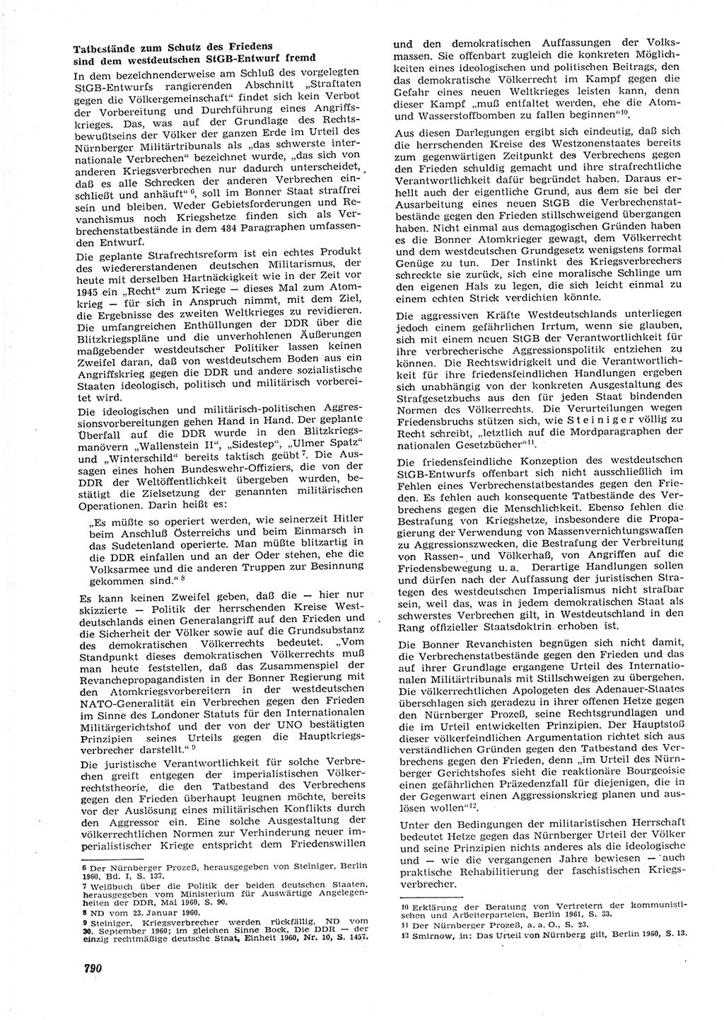 Neue Justiz (NJ), Zeitschrift für Recht und Rechtswissenschaft [Deutsche Demokratische Republik (DDR)], 15. Jahrgang 1961, Seite 790 (NJ DDR 1961, S. 790)
