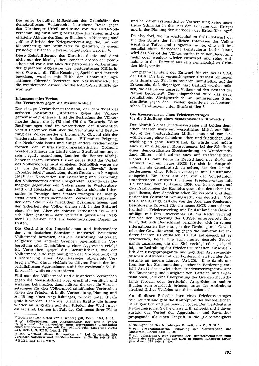Neue Justiz (NJ), Zeitschrift für Recht und Rechtswissenschaft [Deutsche Demokratische Republik (DDR)], 15. Jahrgang 1961, Seite 791 (NJ DDR 1961, S. 791)