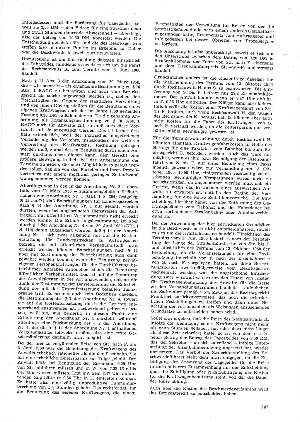 Neue Justiz (NJ), Zeitschrift für Recht und Rechtswissenschaft [Deutsche Demokratische Republik (DDR)], 15. Jahrgang 1961, Seite 797 (NJ DDR 1961, S. 797)