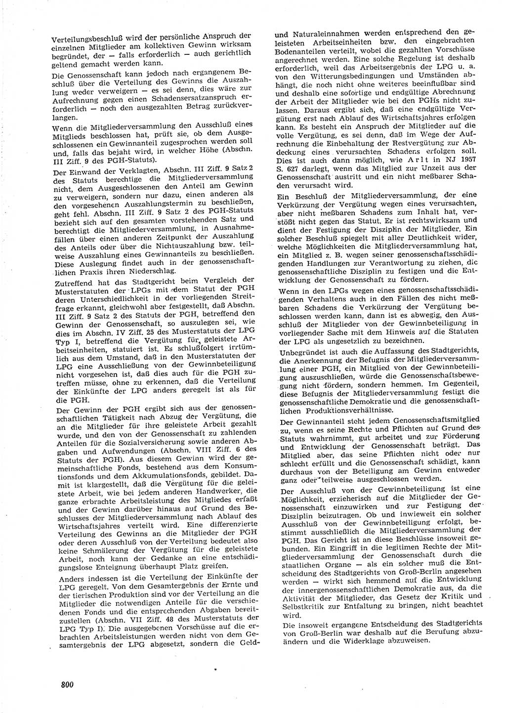 Neue Justiz (NJ), Zeitschrift für Recht und Rechtswissenschaft [Deutsche Demokratische Republik (DDR)], 15. Jahrgang 1961, Seite 800 (NJ DDR 1961, S. 800)