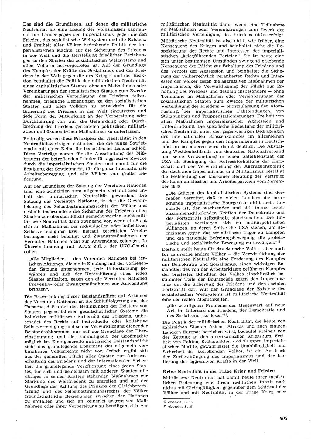 Neue Justiz (NJ), Zeitschrift für Recht und Rechtswissenschaft [Deutsche Demokratische Republik (DDR)], 15. Jahrgang 1961, Seite 805 (NJ DDR 1961, S. 805)