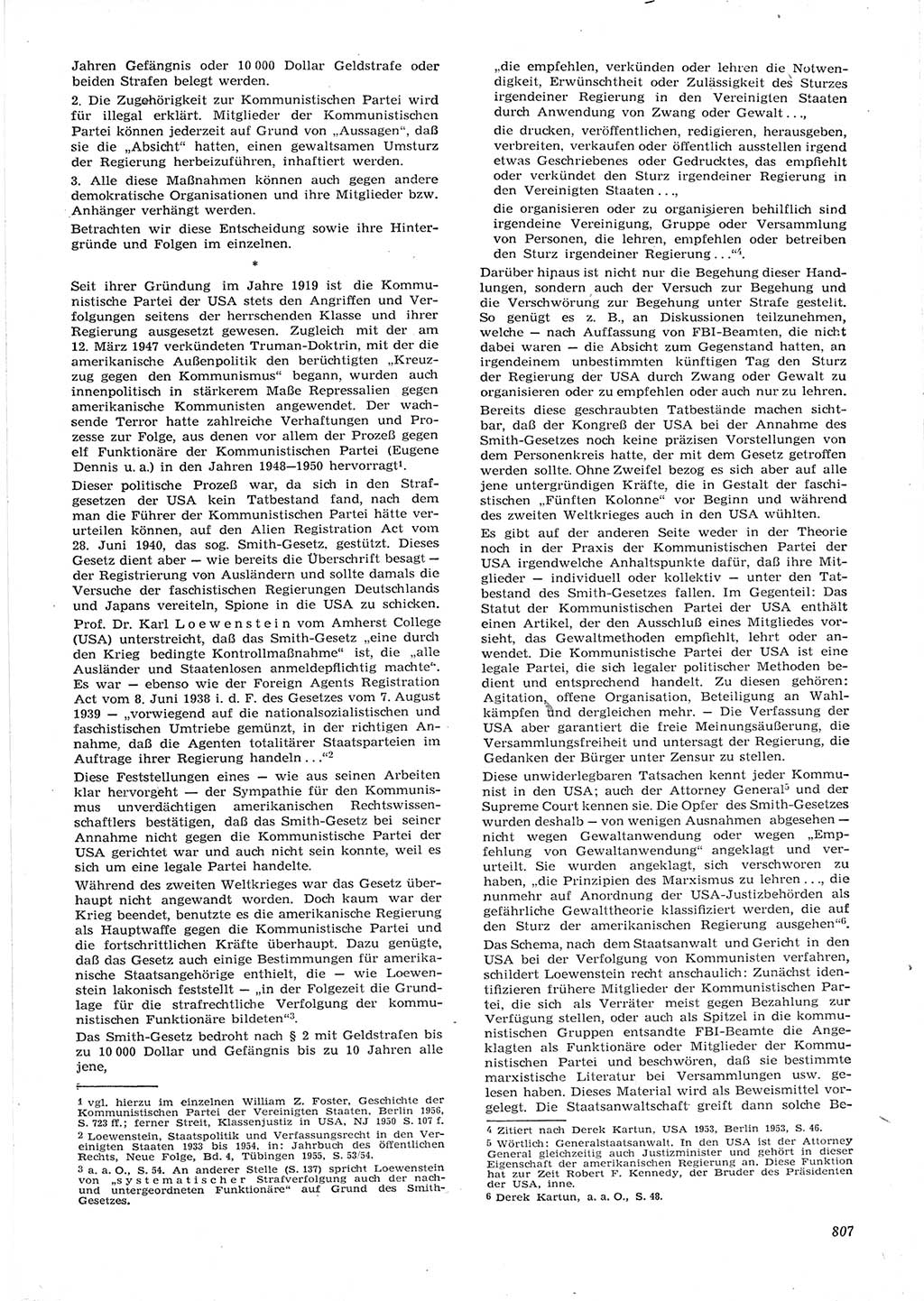 Neue Justiz (NJ), Zeitschrift für Recht und Rechtswissenschaft [Deutsche Demokratische Republik (DDR)], 15. Jahrgang 1961, Seite 807 (NJ DDR 1961, S. 807)