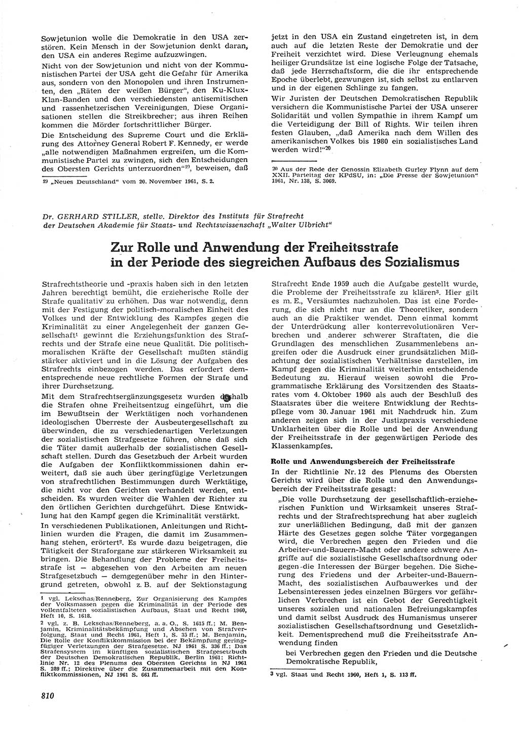 Neue Justiz (NJ), Zeitschrift für Recht und Rechtswissenschaft [Deutsche Demokratische Republik (DDR)], 15. Jahrgang 1961, Seite 810 (NJ DDR 1961, S. 810)