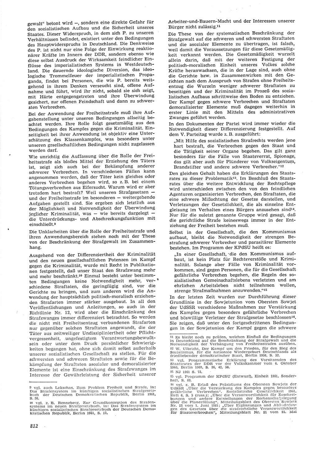 Neue Justiz (NJ), Zeitschrift für Recht und Rechtswissenschaft [Deutsche Demokratische Republik (DDR)], 15. Jahrgang 1961, Seite 812 (NJ DDR 1961, S. 812)