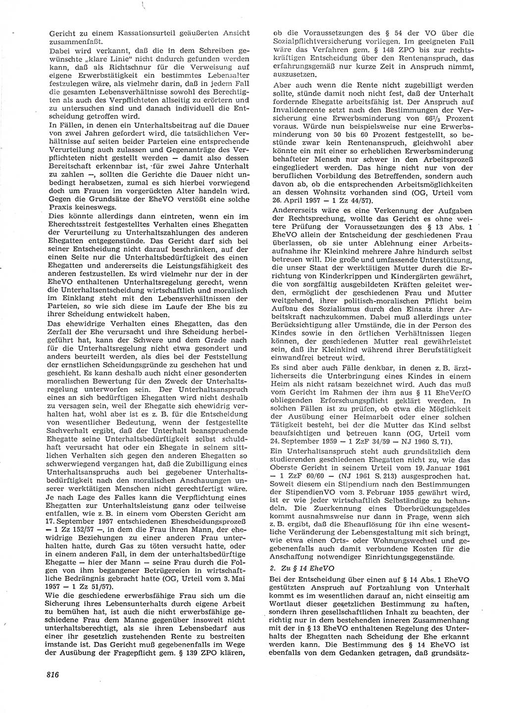 Neue Justiz (NJ), Zeitschrift für Recht und Rechtswissenschaft [Deutsche Demokratische Republik (DDR)], 15. Jahrgang 1961, Seite 816 (NJ DDR 1961, S. 816)